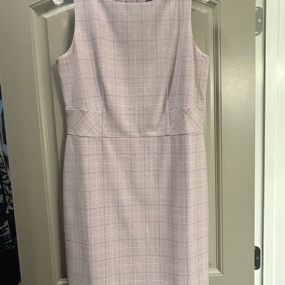 Ann Taylor plaid pink sheath dress